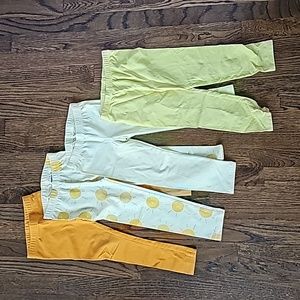 Hanna Andersson and Gap 4t yellow leggings